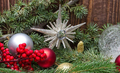 Christmas decoration. Christmas ornaments. Close-up.