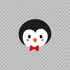 Cute Christmas character icon. Penguin