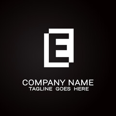 simple E letter template logo vector.