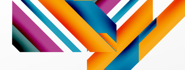 Minimal geometric abstract background. Dynamic 3d lines composition. Trendy techno business template for wallpaper, banner, background or landing