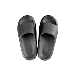 Black rubber sandals  isolated on white background