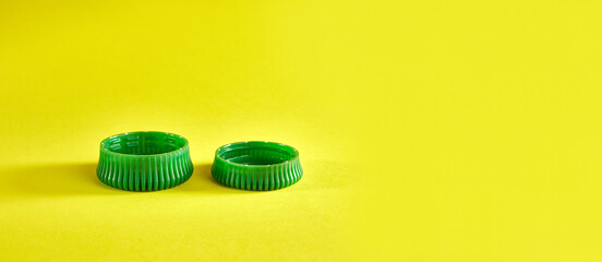 Plastic lids for larger and smaller water bottles. Reducing the use of plastic to save the...