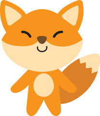 Cute fox animal icon vector image. 