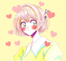 ボブカットの女性　恋