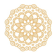 Golden mandala floral pattern