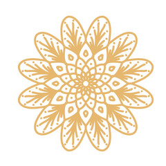 Golden mandala floral pattern