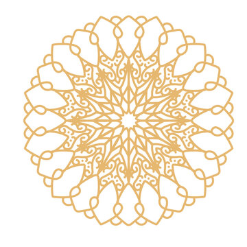 Golden mandala floral pattern