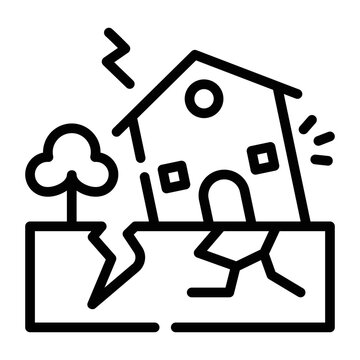 house collapsing earthquake damage icon clip art preview