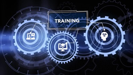 Business, Technology, Internet and network concept. Coaching mentoring education business training development E-learning concept.