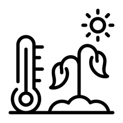 Easy to use line icon of abnormal heat 