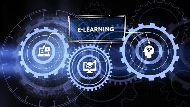 Business, Technology,Internet and network concept. E-learning Education Internet Technology Webinar Online Courses concept.
