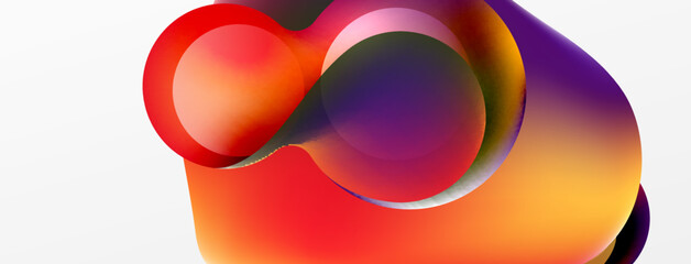 Fluid abstract background. Liquid color gradients composition. Round shapes and circle flowing design for wallpaper, banner, background or landing