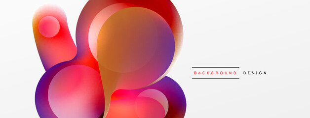 Fluid abstract background, round shapes and circle flowing design for wallpaper, banner, background or landing