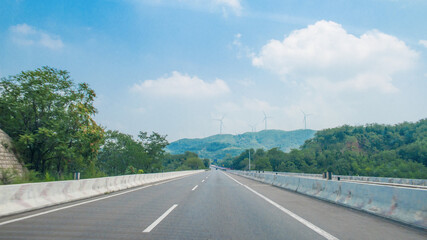 road in the mountains.Landscape with empty asphalt road. Travel