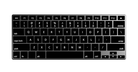 computer keyboard isolated on white - obrazy, fototapety, plakaty