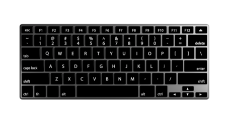 computer keyboard isolated on white