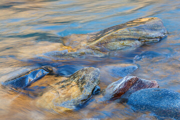 Running water with rocks in a stream