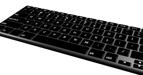 computer keyboard isolated on white