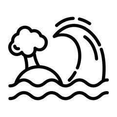 Check this line icon of water disaster