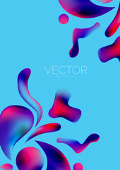 Fluid shapes vertical wallpaper background. Vector illustration for banner background or landing page