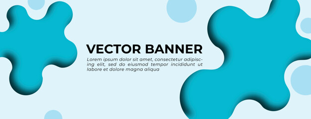 Vector Banner with Abstract Rounded Shape Template Design