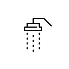 Rain shower icon. Pixel perfect, editable stroke line