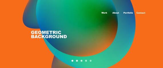Obraz premium Liquid shapes with flowing gradient colors. Round elements and circles. Vector illustration for wallpaper, banner, background, leaflet, catalog, cover, flyer