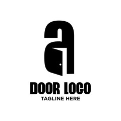 Letter A Door Logo Design Template Inspiration, Vector Illustration.
