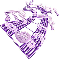 Music Notes Stream Musical Note Concept