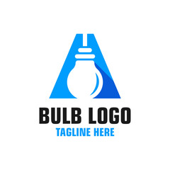 Letter A Bulb Logo Design Template Inspiration, Vector Illustration.