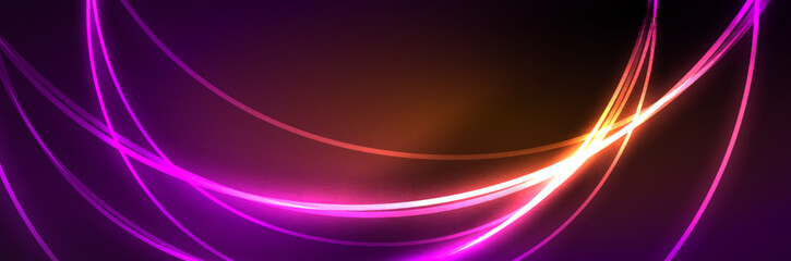 Neon glowing fluid wave lines, magic energy space light concept, abstract background wallpaper design