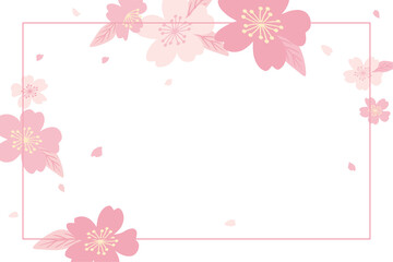 Cherry blossom flower frame illustration	
