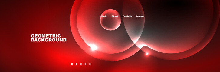 Shiny neon circles and bubbles, dark abstract background with blurred magic neon light, wallpaper design