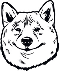Akita Inu - Funny Dog, Vector File, Cut Stencil for Tshirt