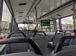 interior of double decker bus