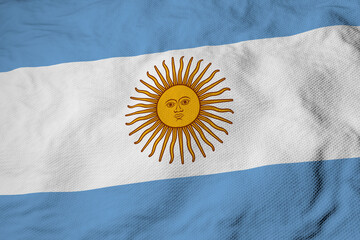 Waving flag of Argentina in 3D rendering