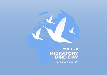 World migratory bird day background on october 9th.