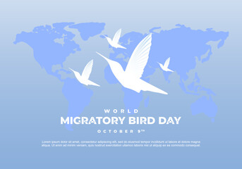 World migratory bird day background on october 9th.