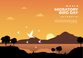 World migratory bird day background on october 9th.