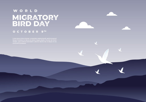 World migratory bird day background on october 9th.