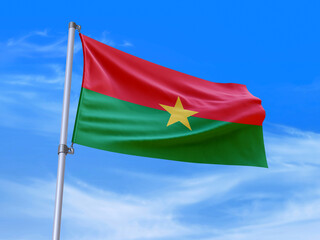 Burkina Faso flag waving in the wind