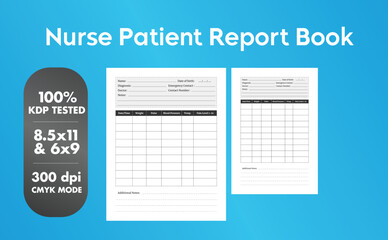 This is a Nurse Patient Report Book with the 2 most popular sizes 8.5x11 and 6x9. Fully ready to print.