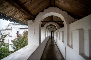 fragments of the ancient Kremlin and the white stone cathedral of Rostov the Great