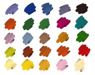 set of watercolor hand drawn watercolor stains