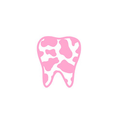 Pink Cow Print Tooth