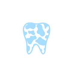 Blue Cow Print Tooth