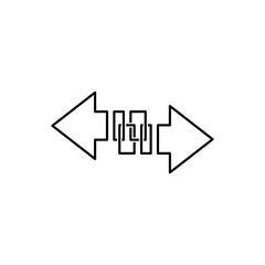 Money transfer line icon. Arrow transfer symbols icon  isolated on white background