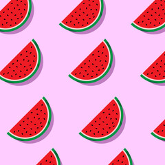 Seamless pattern with watermelon.