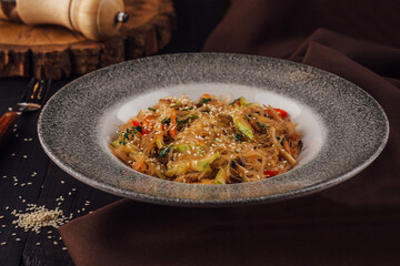 Asian dish glass noodles with vegetables