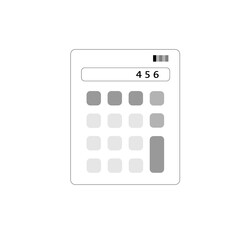 Calculator icon. Solar powered calculator line image